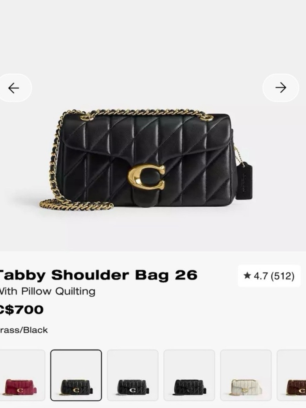 NWOT Coach Tabby 26